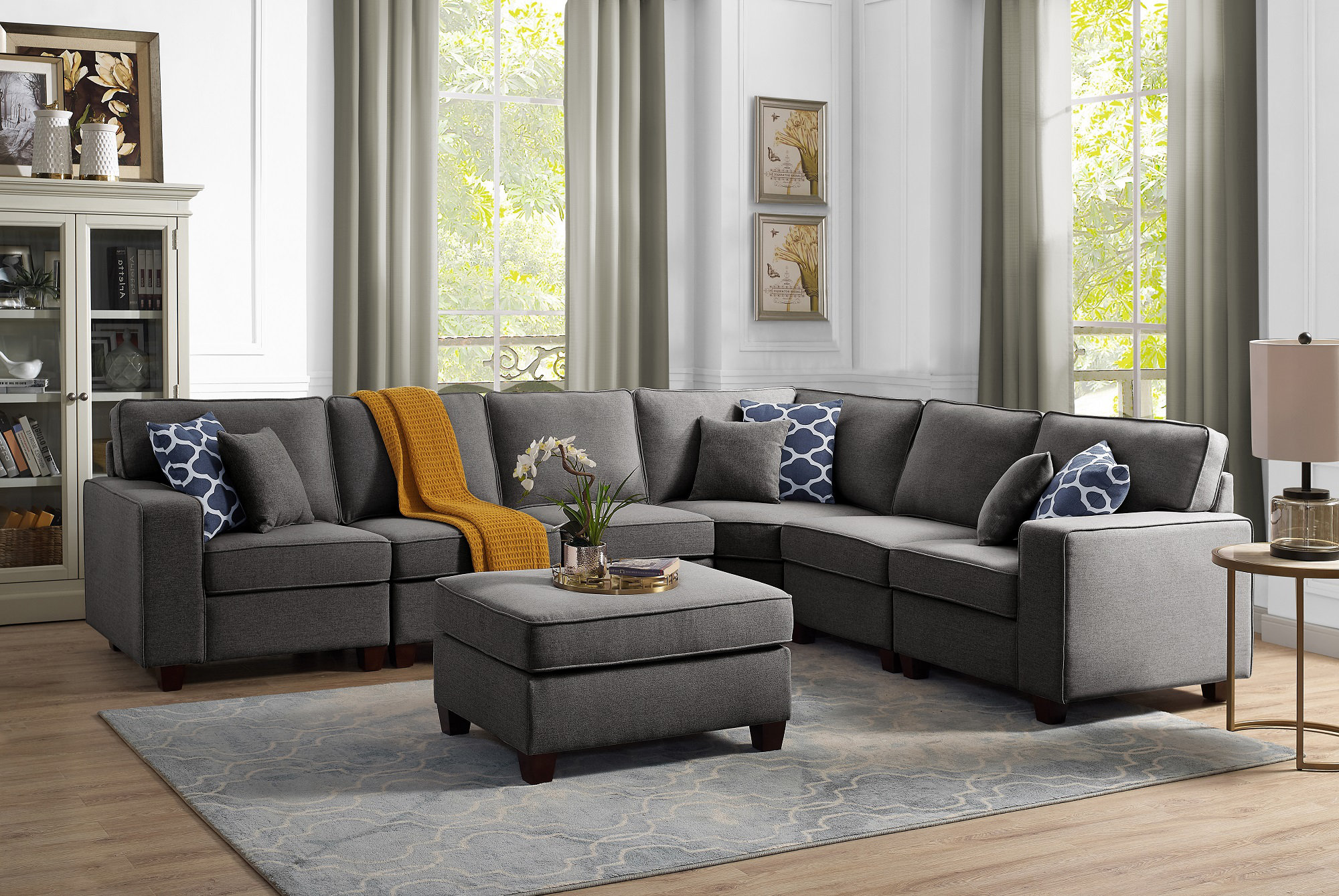 Wade Logan Forbestown 123.5 Wide Modular Corner Sectional with Ottoman Reviews Wayfair